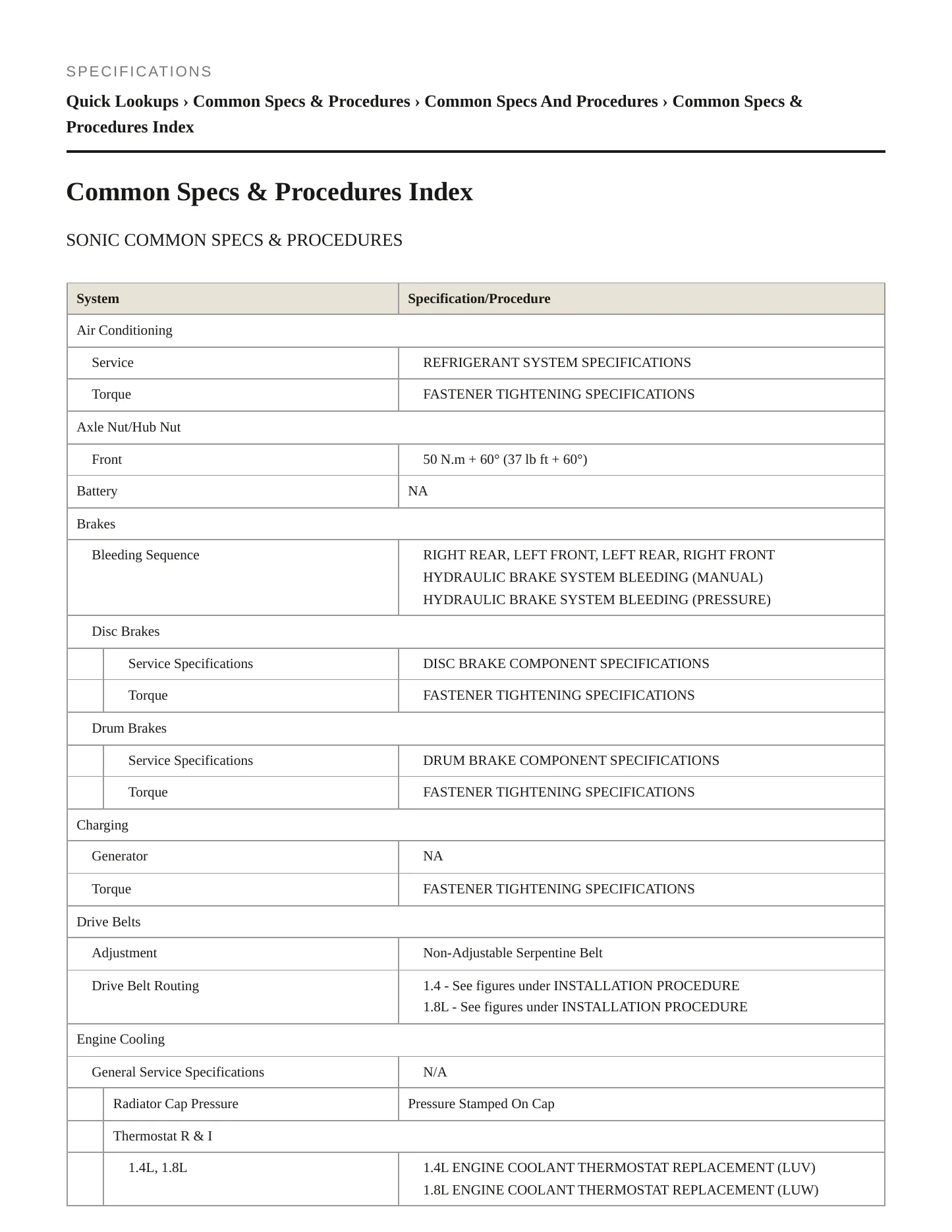 2014 Chevrolet Sonic Service and Repair Manual preview page 2