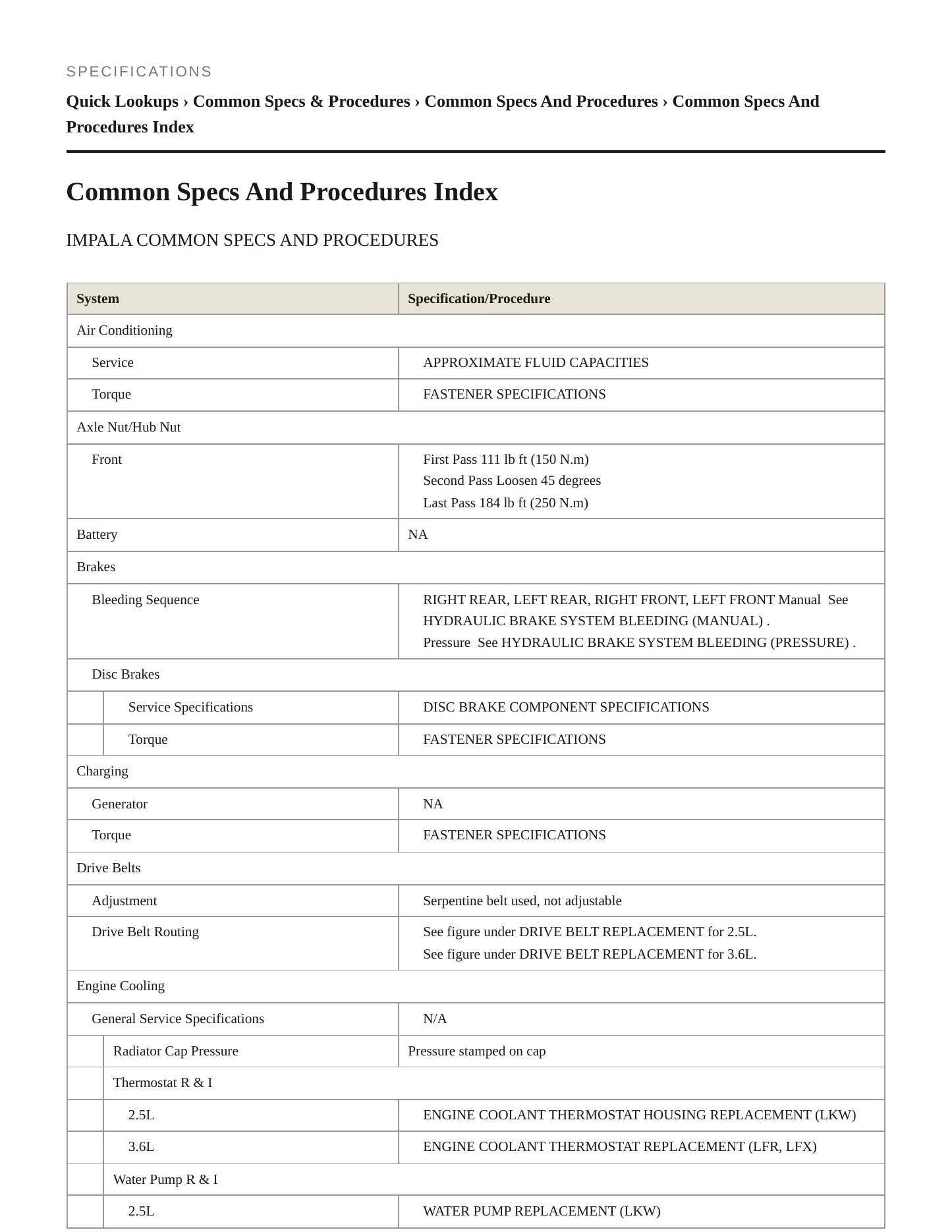 2015 Chevrolet Impala service manual page 2