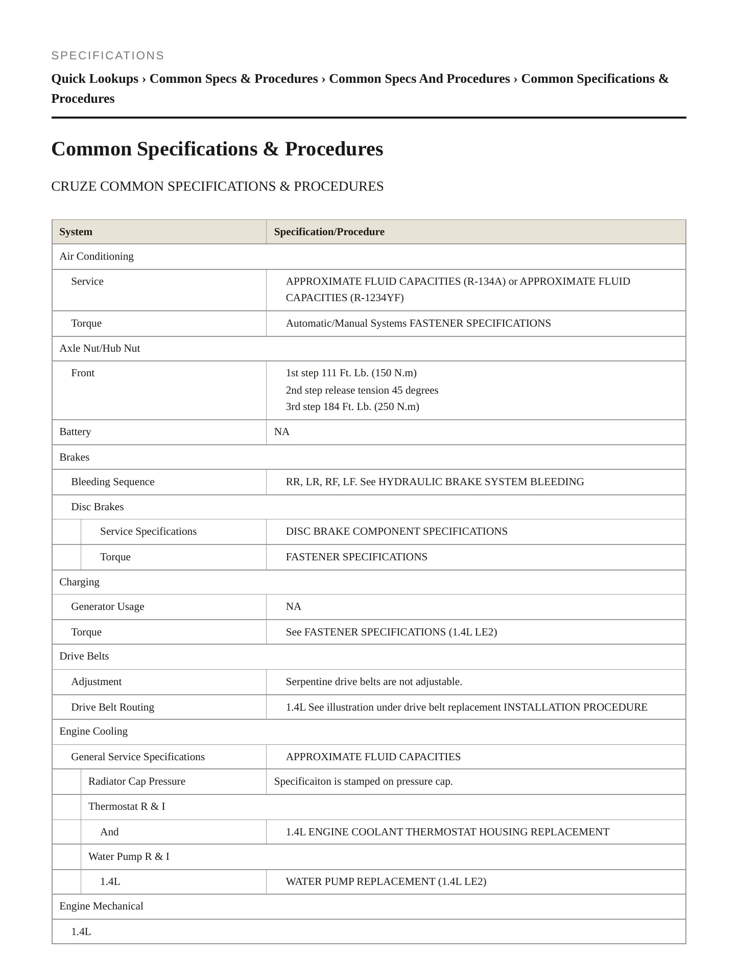 2017 Chevrolet Cruze Service and Repair Manual preview page 2