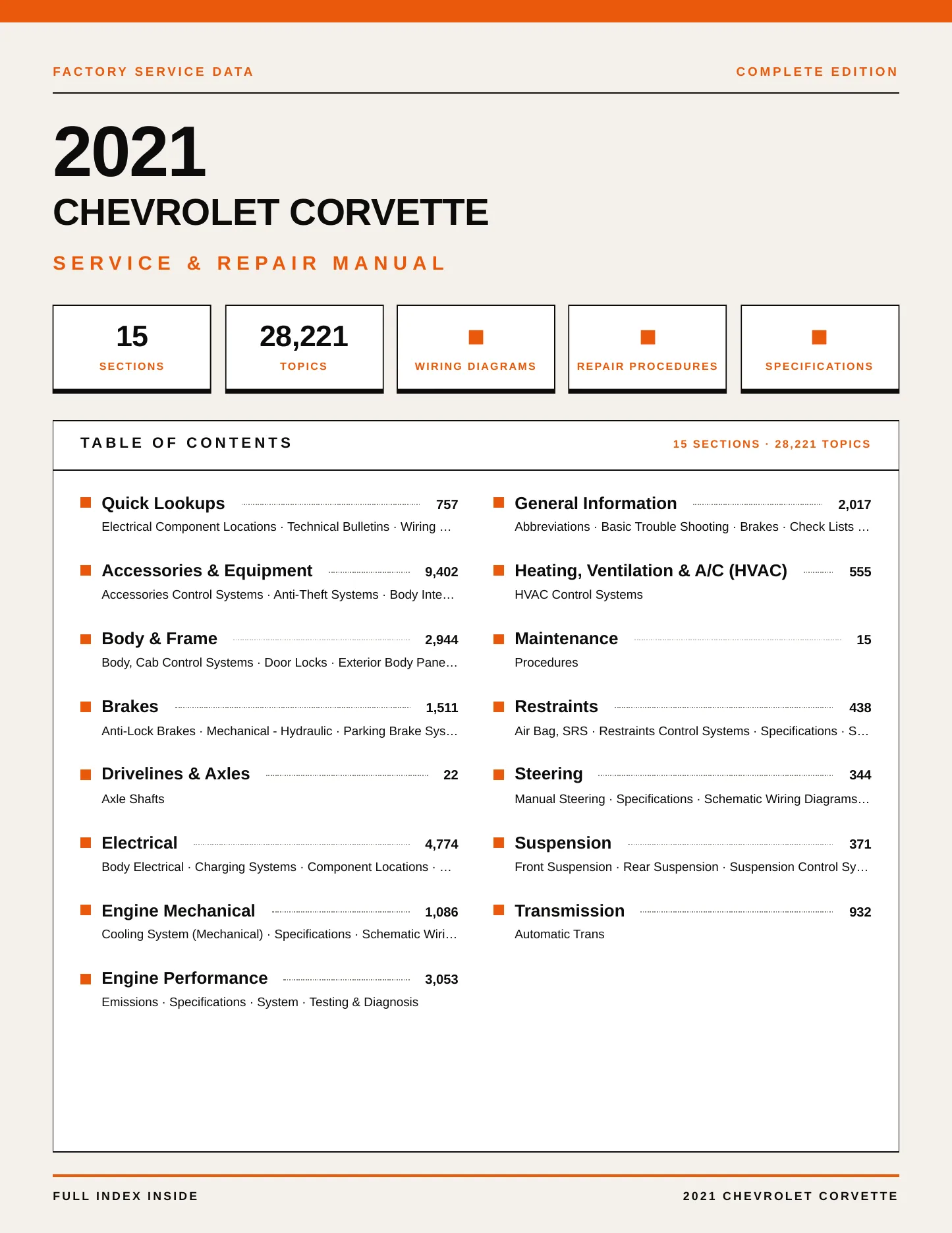 2021 Chevrolet Corvette service manual page 1
