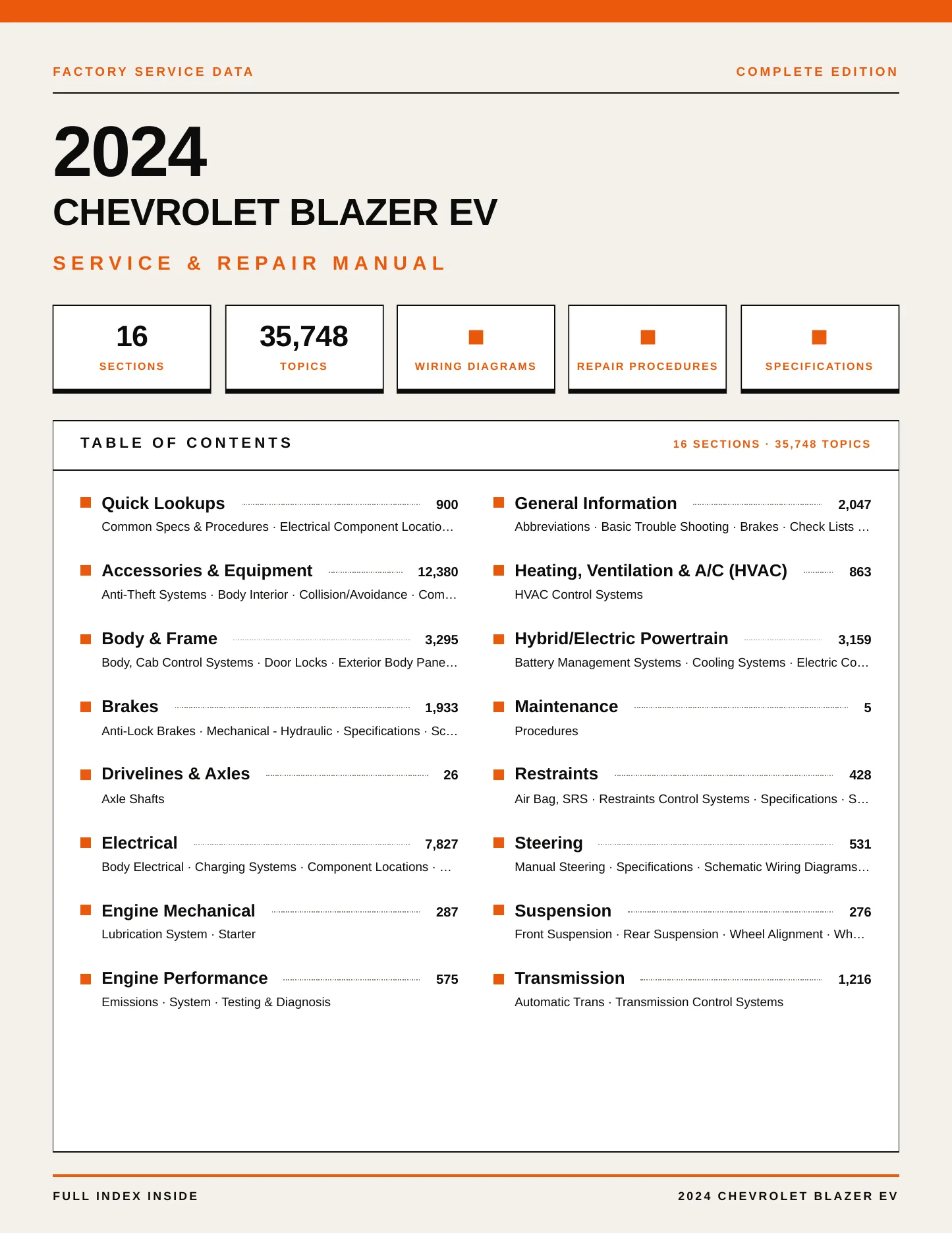 2024 Chevrolet Blazer EV Service and Repair Manual preview page 1