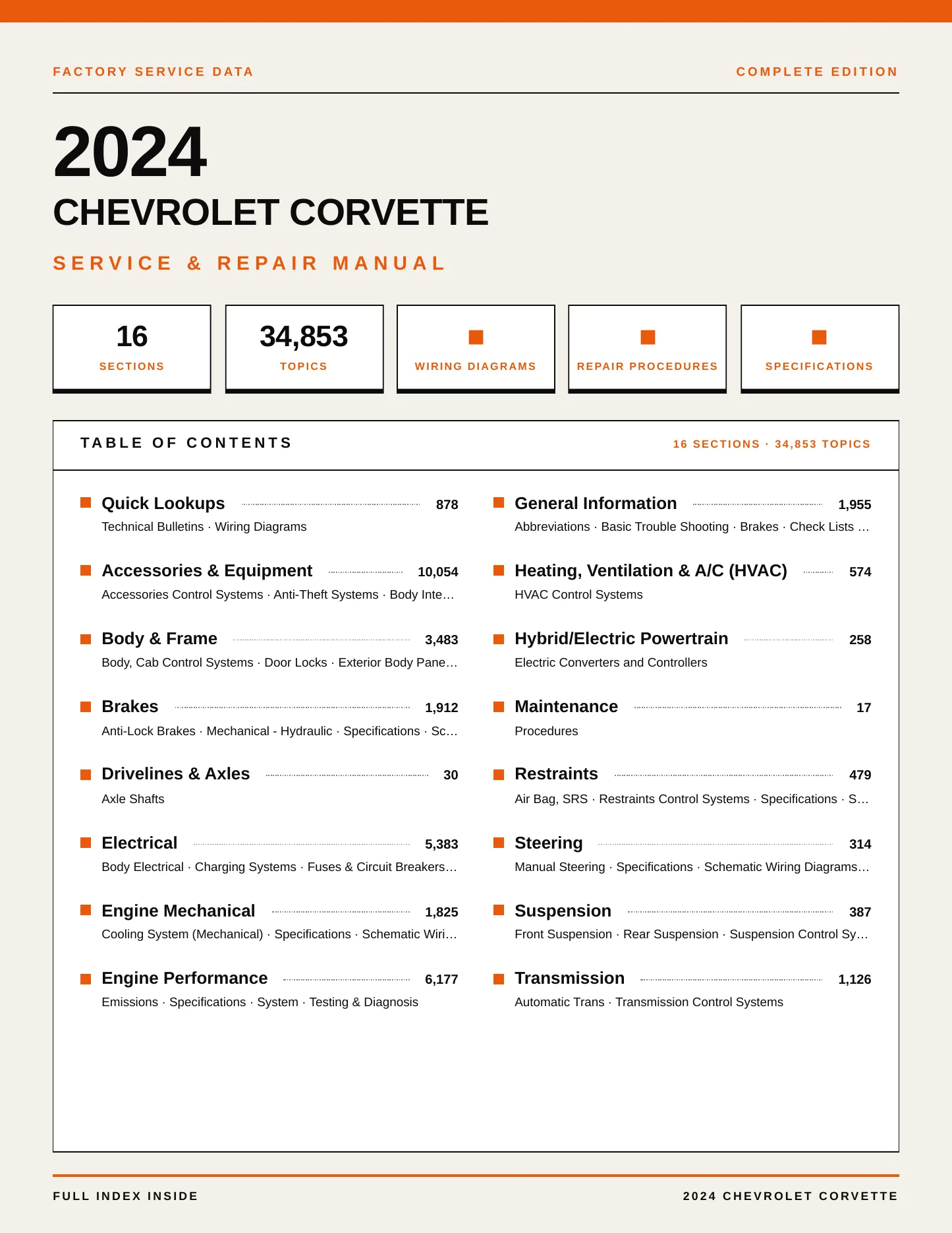 2024 Chevrolet Corvette service manual page 1