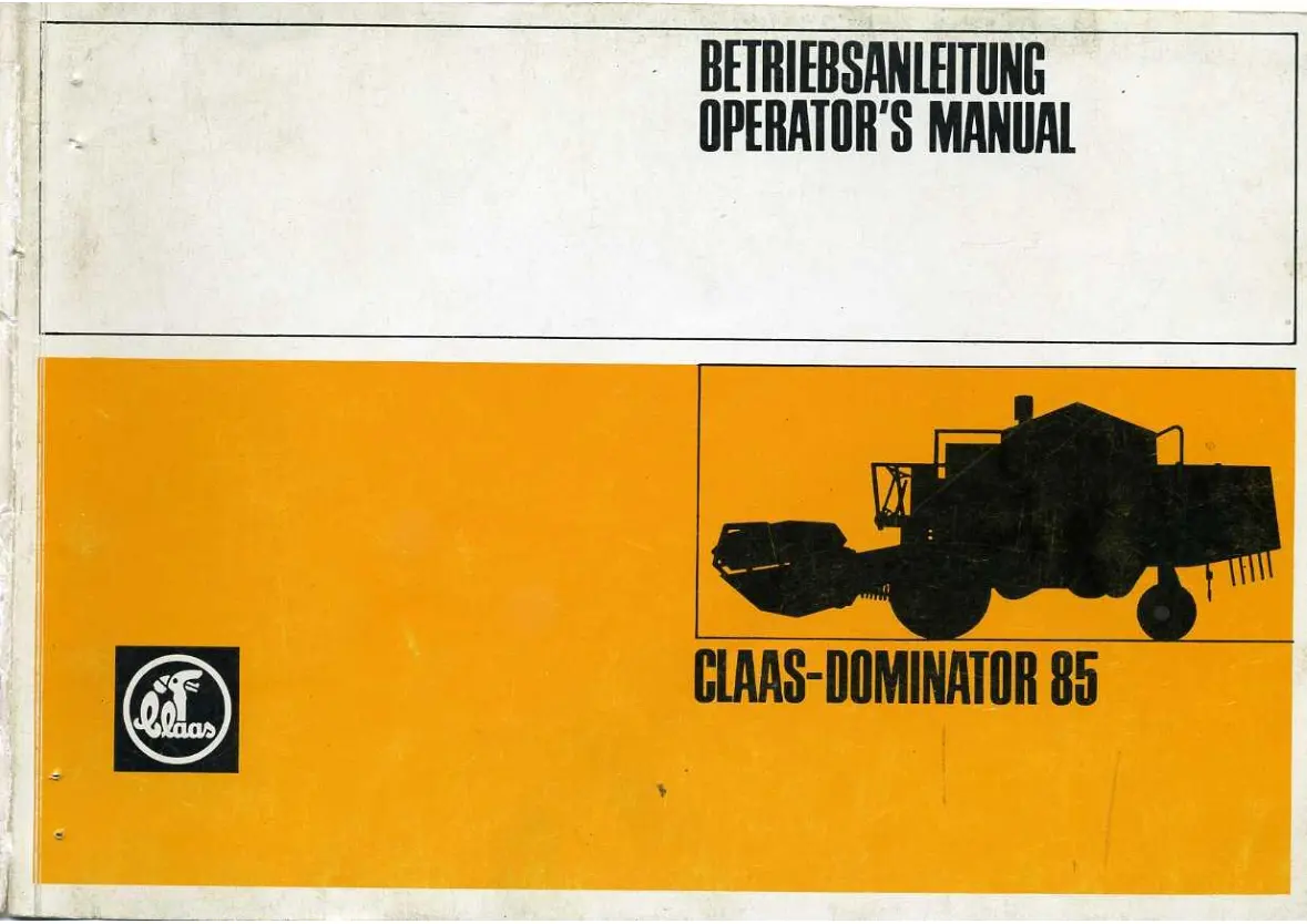 Claas 80 85 Combine Service & Repair Manual preview page 1
