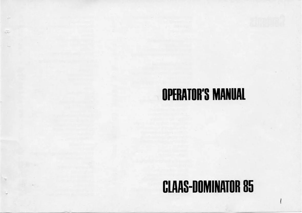 Claas 80 85 Combine Service & Repair Manual preview page 3