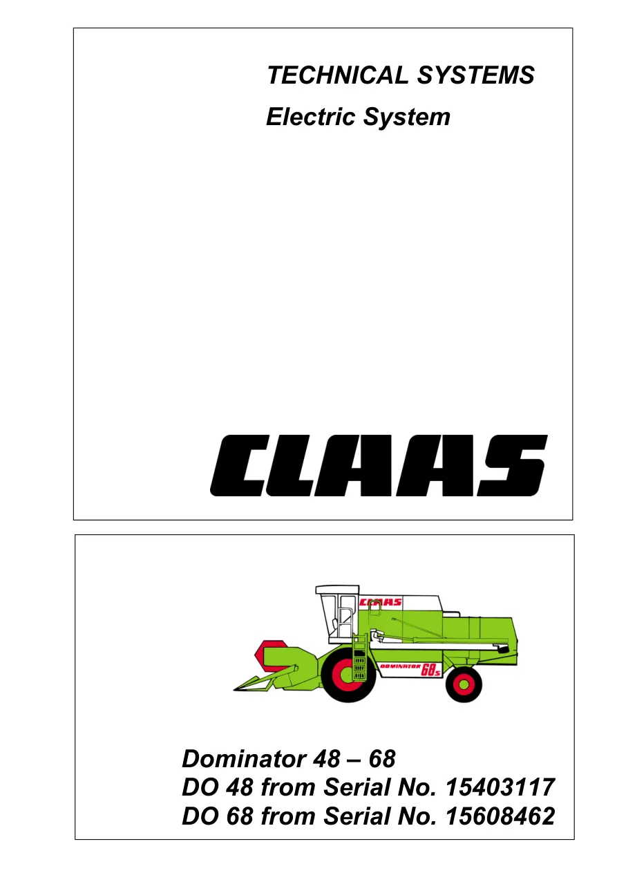 Claas Class Dominator DO48 DO68 Combine Service & Repair Manual preview page 1