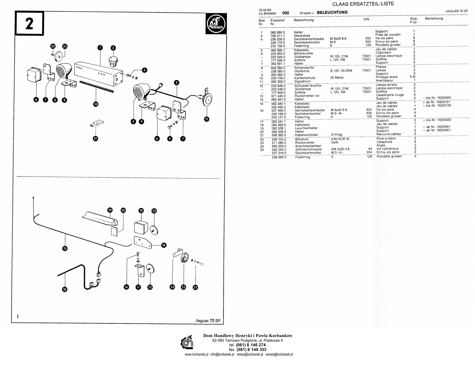 Claas Jaguar 70 SF Machine Parts Manual preview page 5