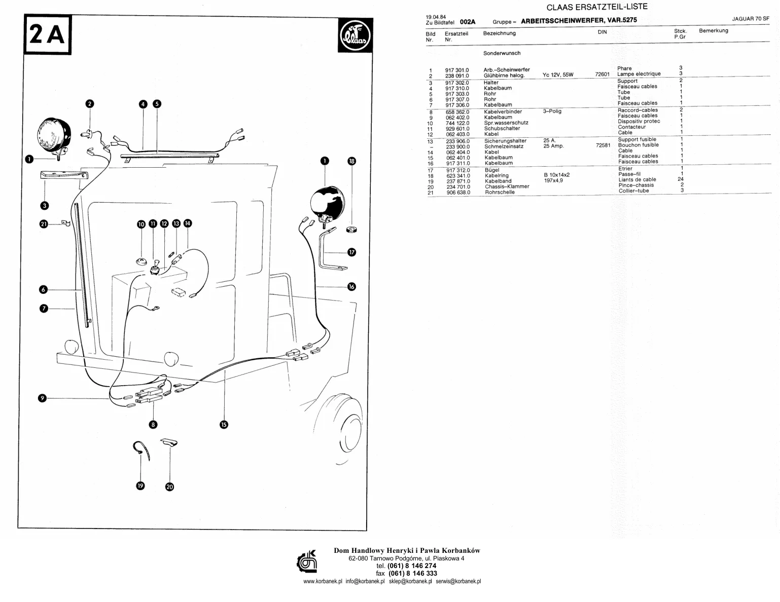 Claas Jaguar 70 SF Machine Parts Manual preview page 6