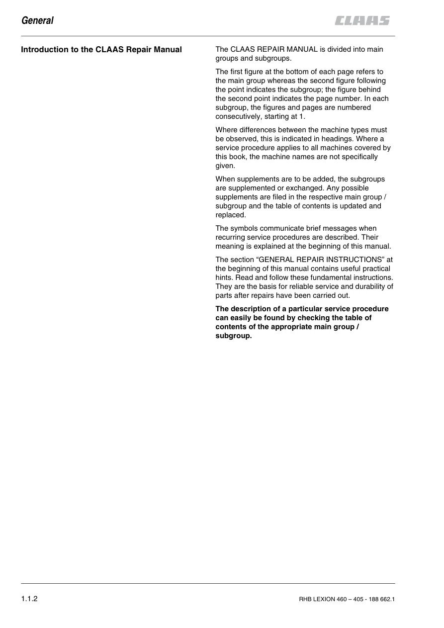 Claas Lexion 430 415 Combine Parts Manual preview page 2