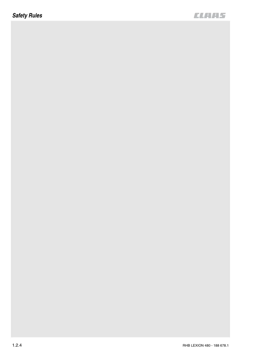 Claas Lexion 480 Combine Service & Repair Manual preview page 4