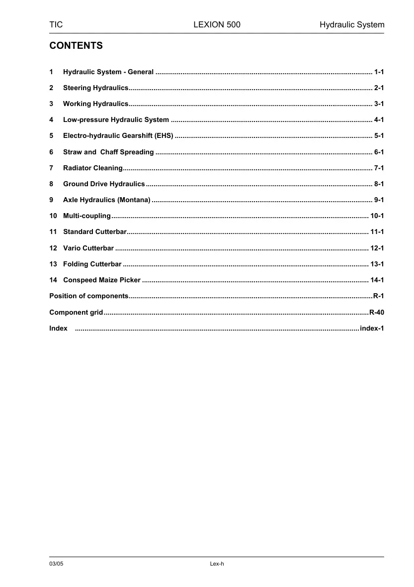 Claas Lexion 500 series Combine Technical Manual preview page 3