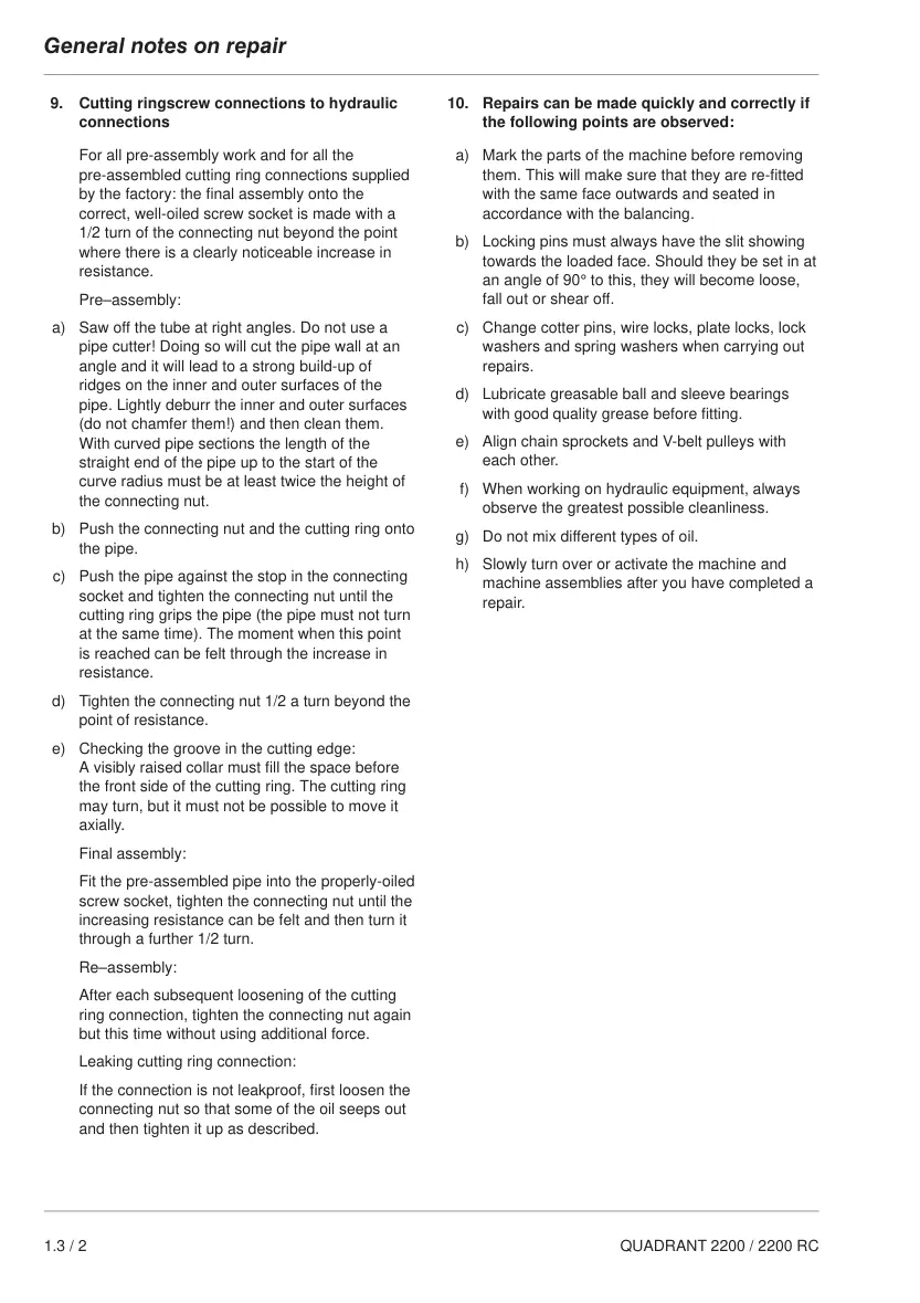 Claas Quadrant Square Baler Service & Repair Manual preview page 5