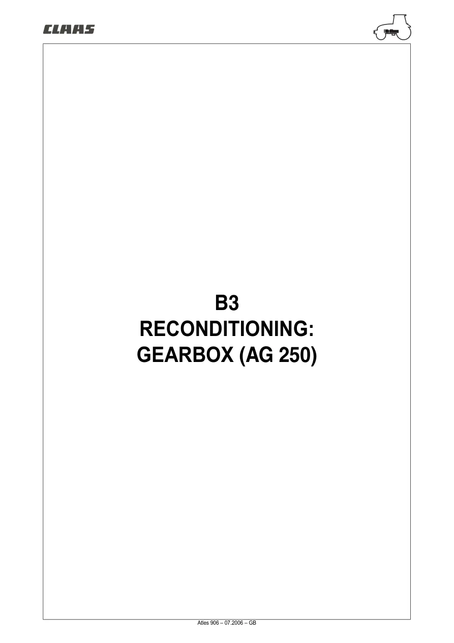 Claas Renault Atles 926 936 Tractor Service & Repair Manual preview page 1