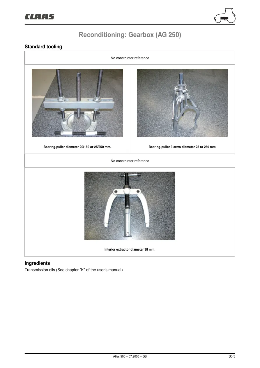 Claas Renault Atles 926 936 Tractor Service & Repair Manual preview page 3