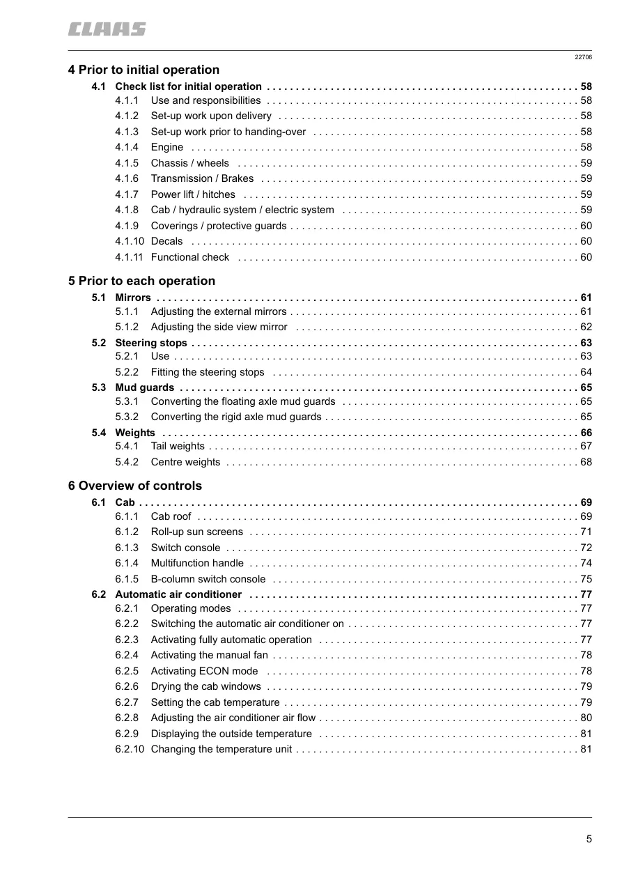 Claas Xerion 3300 3800 Saddle Trac Operation Tractor Service & Repair Manual preview page 5