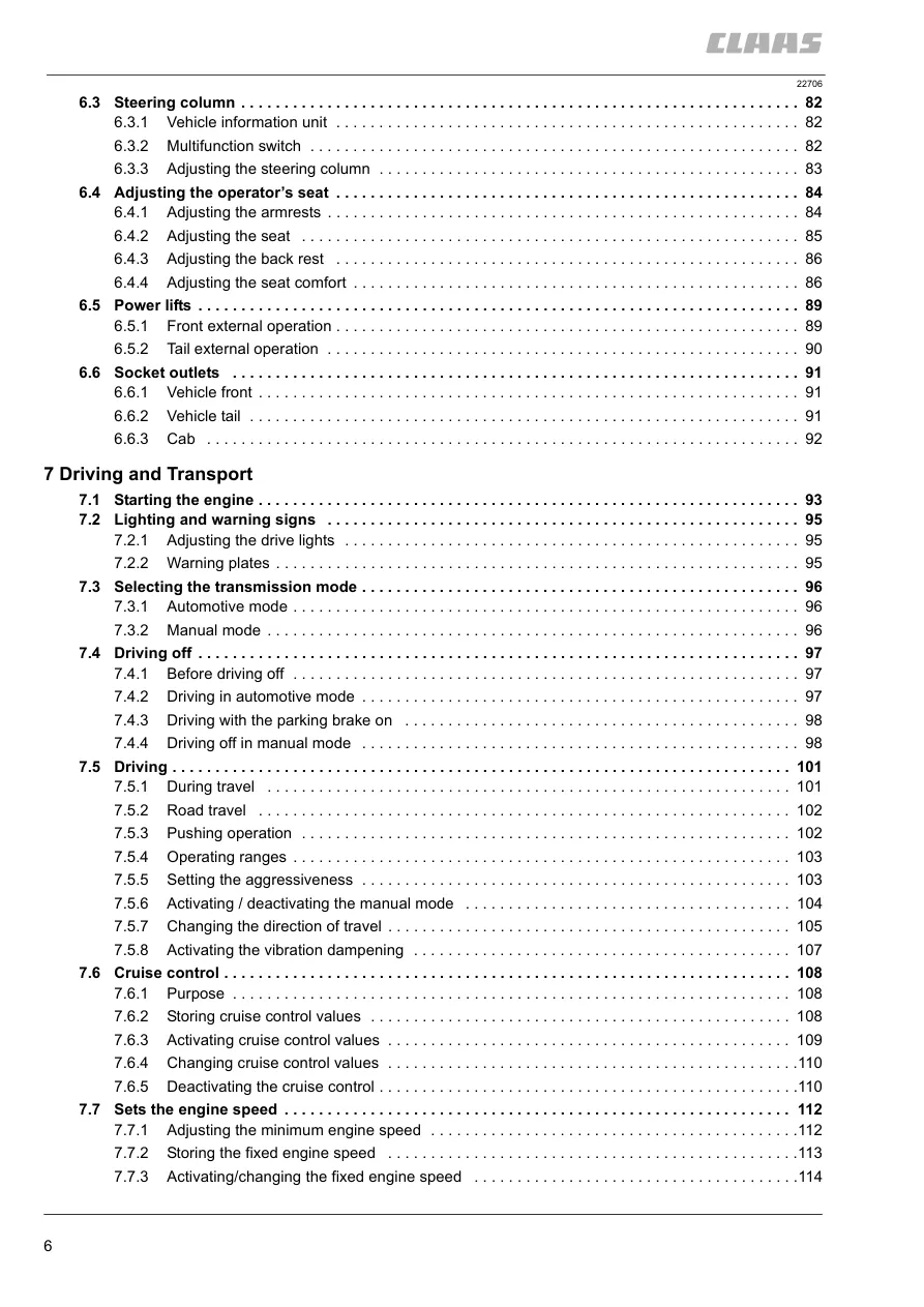Claas Xerion 3300 3800 Saddle Trac Operation Tractor Service & Repair Manual preview page 6