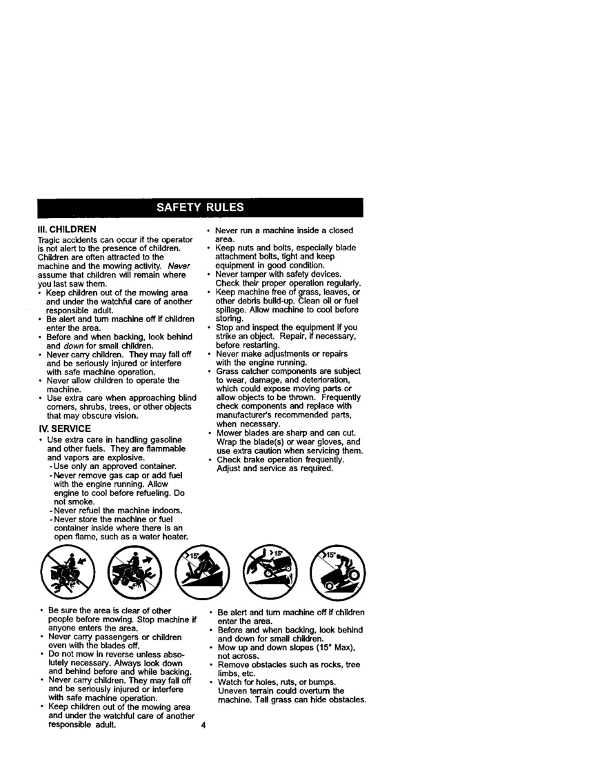 Craftsman 20HP DLT2000 Riding Mower Operator's Manual preview page 4