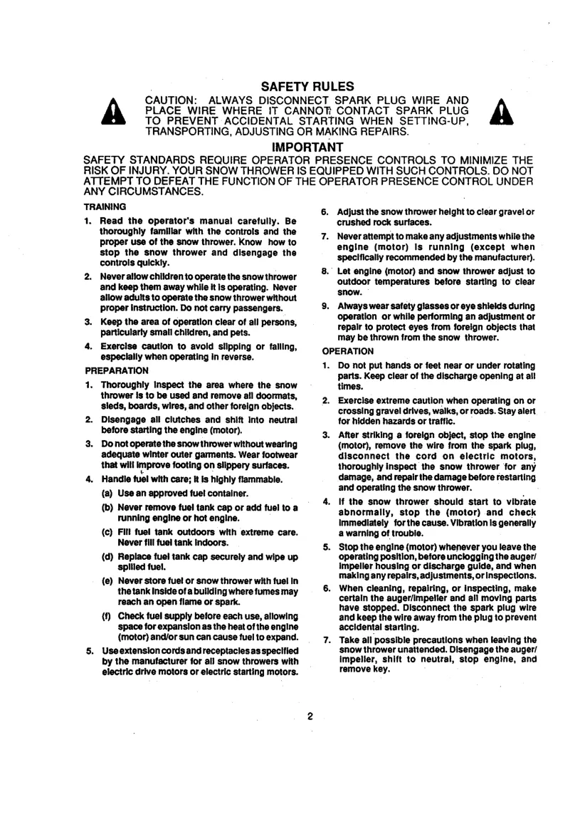 Craftsman 536.886621 Snowblower Machine Operator's Manual preview page 2