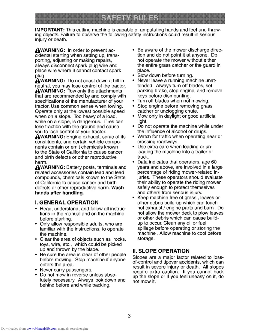 Craftsman Lawn Tractor 18.5HP 42" Mower Parts Manual preview page 3