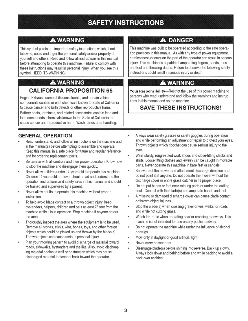 Craftsman Lawn Tractor 19.5 HP 42Deck Electric Start 7 Speed Service & Repair Manual preview page 3