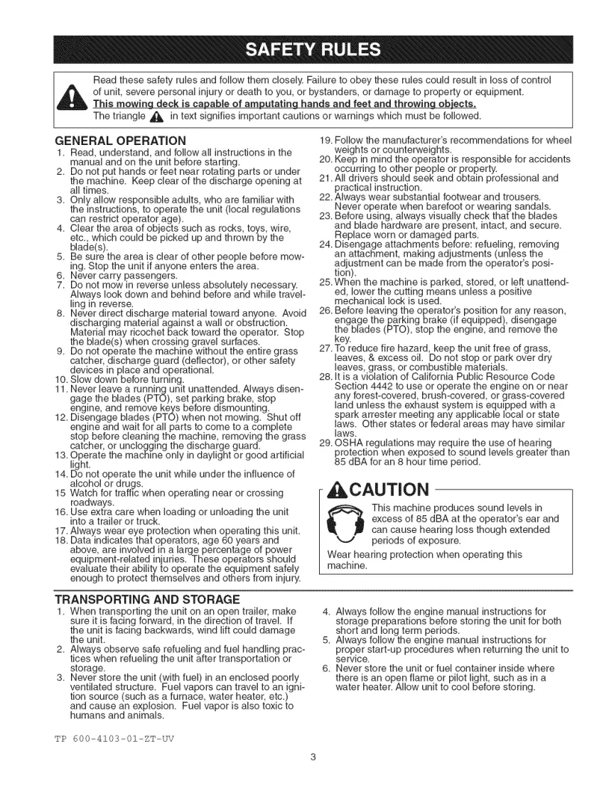 Craftsman ZTS 7500 Zero-Turn Rear Engine Riders....... Zero-Turn Mower Service & Repair Manual preview page 3