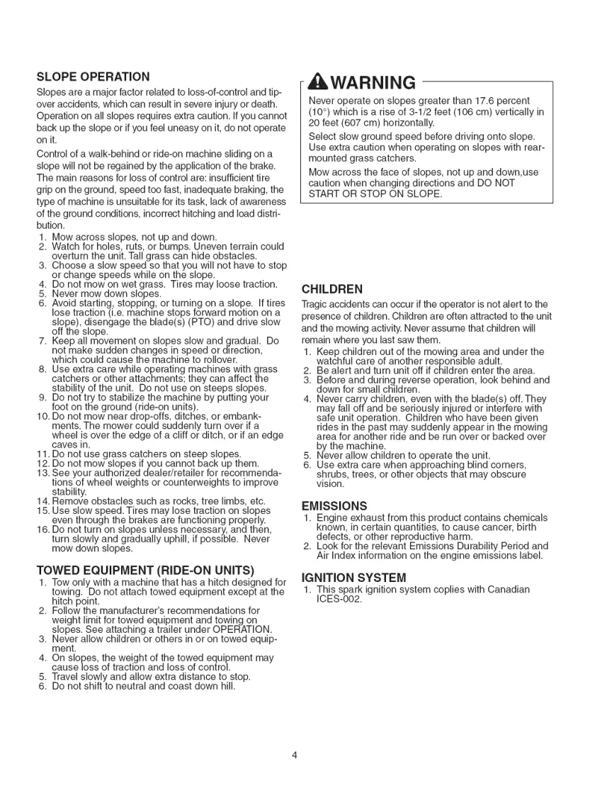 Craftsman ZTS 7500 Zero-Turn Rear Engine Riders....... Zero-Turn Mower Service & Repair Manual preview page 4