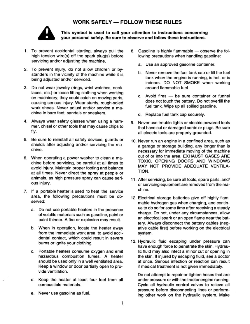 Cub Cadet 2000 Series Tractors Mower Decks Attachments Service & Repair Manual preview page 3
