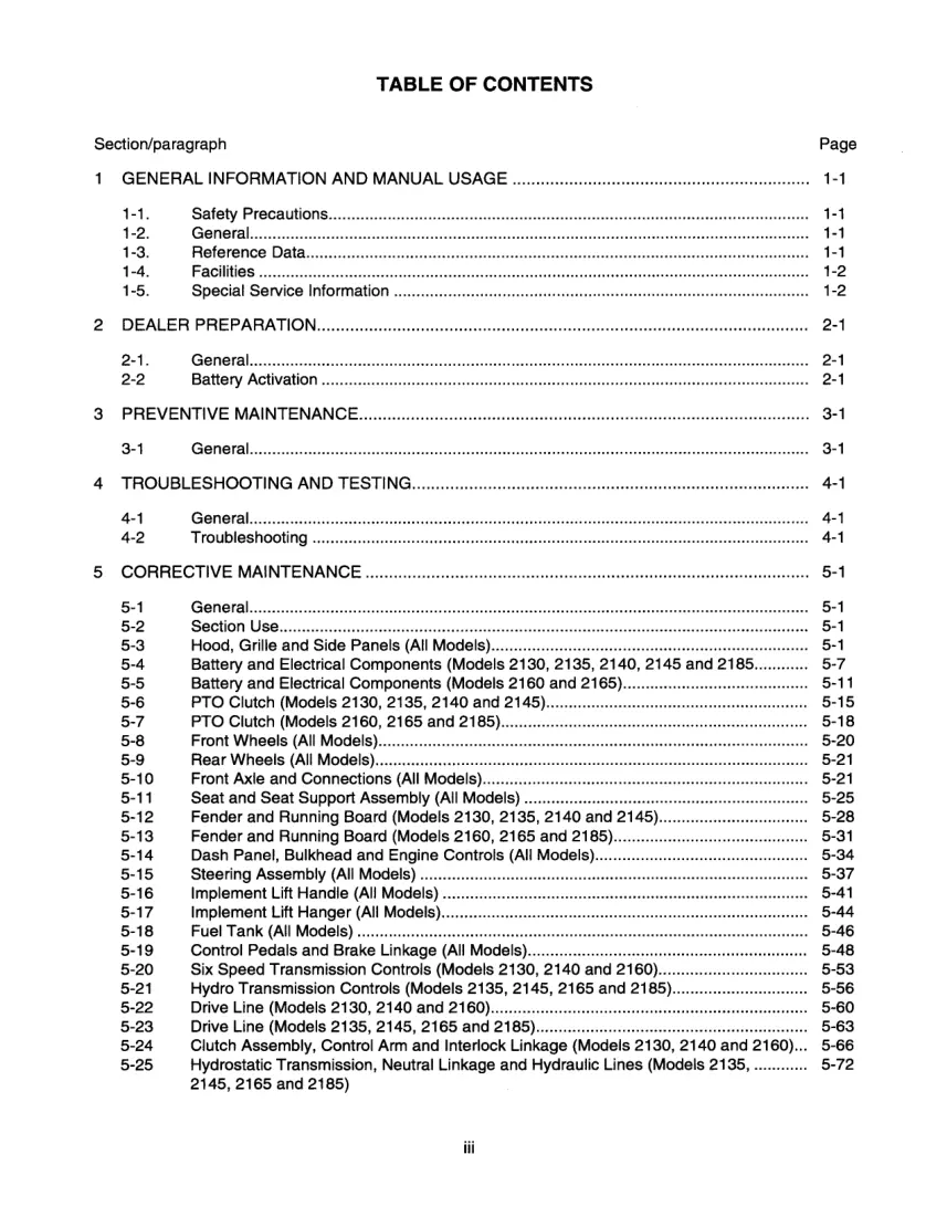 Cub Cadet 2000 Series Tractors Mower Decks Attachments Service & Repair Manual preview page 5