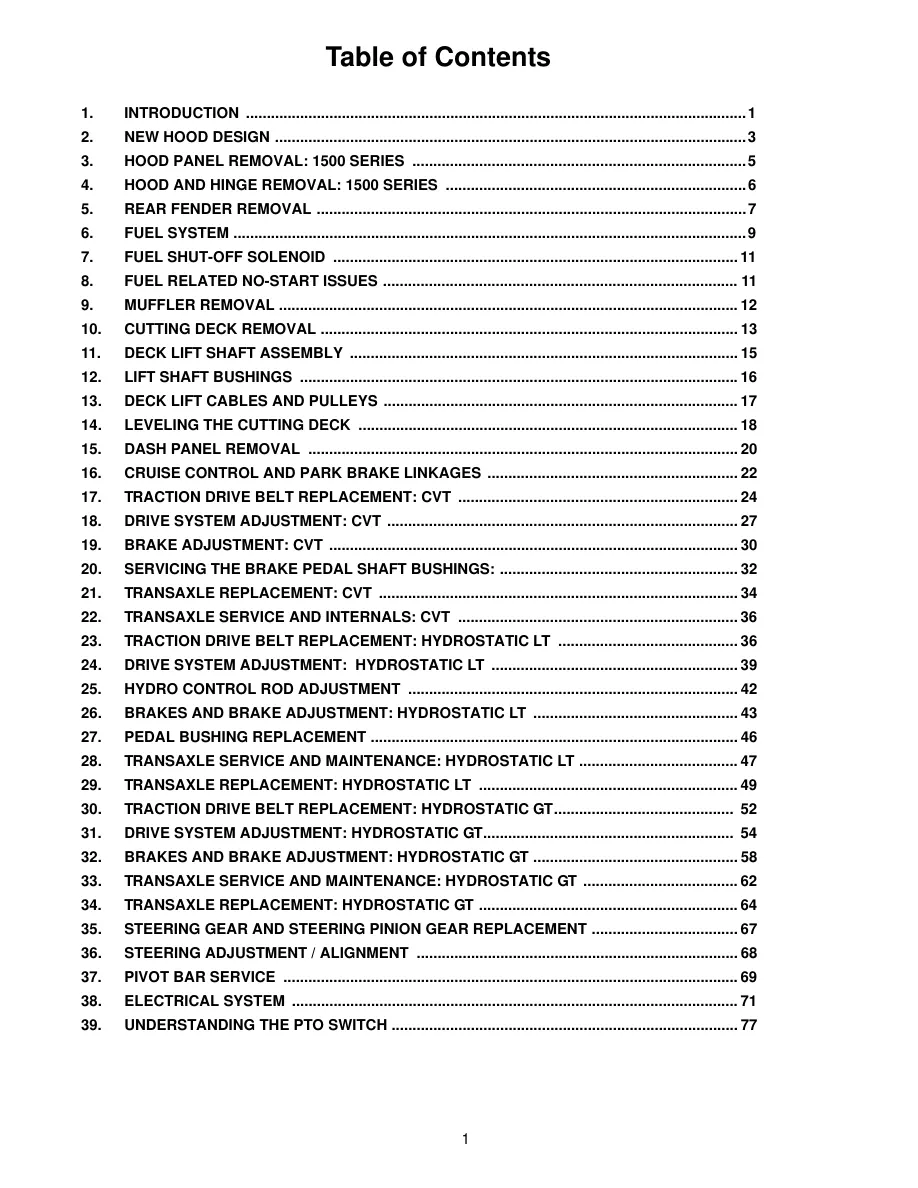 Cub Cadet 2005 SLT 1554 Riding Tractor Service & Repair Manual preview page 3