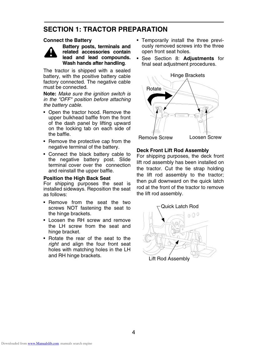 Cub Cadet gt3200 Riding Mower Operator's Manual preview page 4