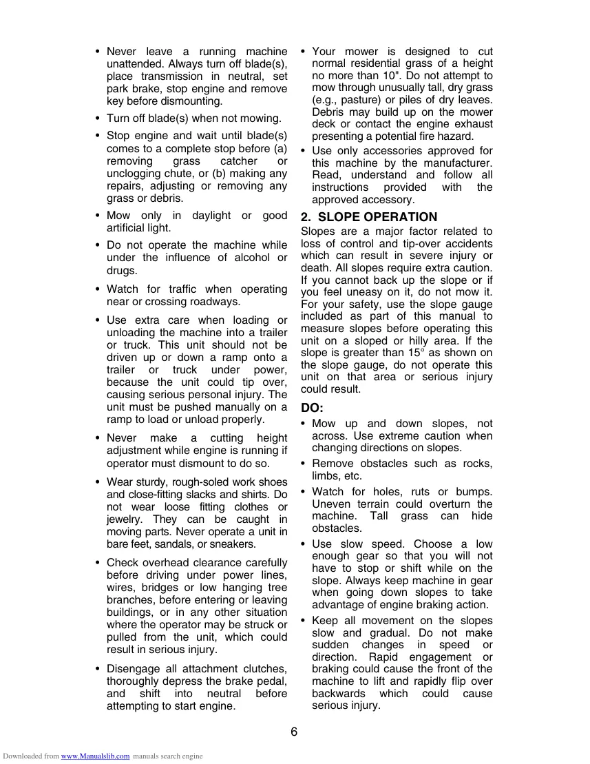 Cub Cadet gt3200 Riding Mower Operator's Manual preview page 6
