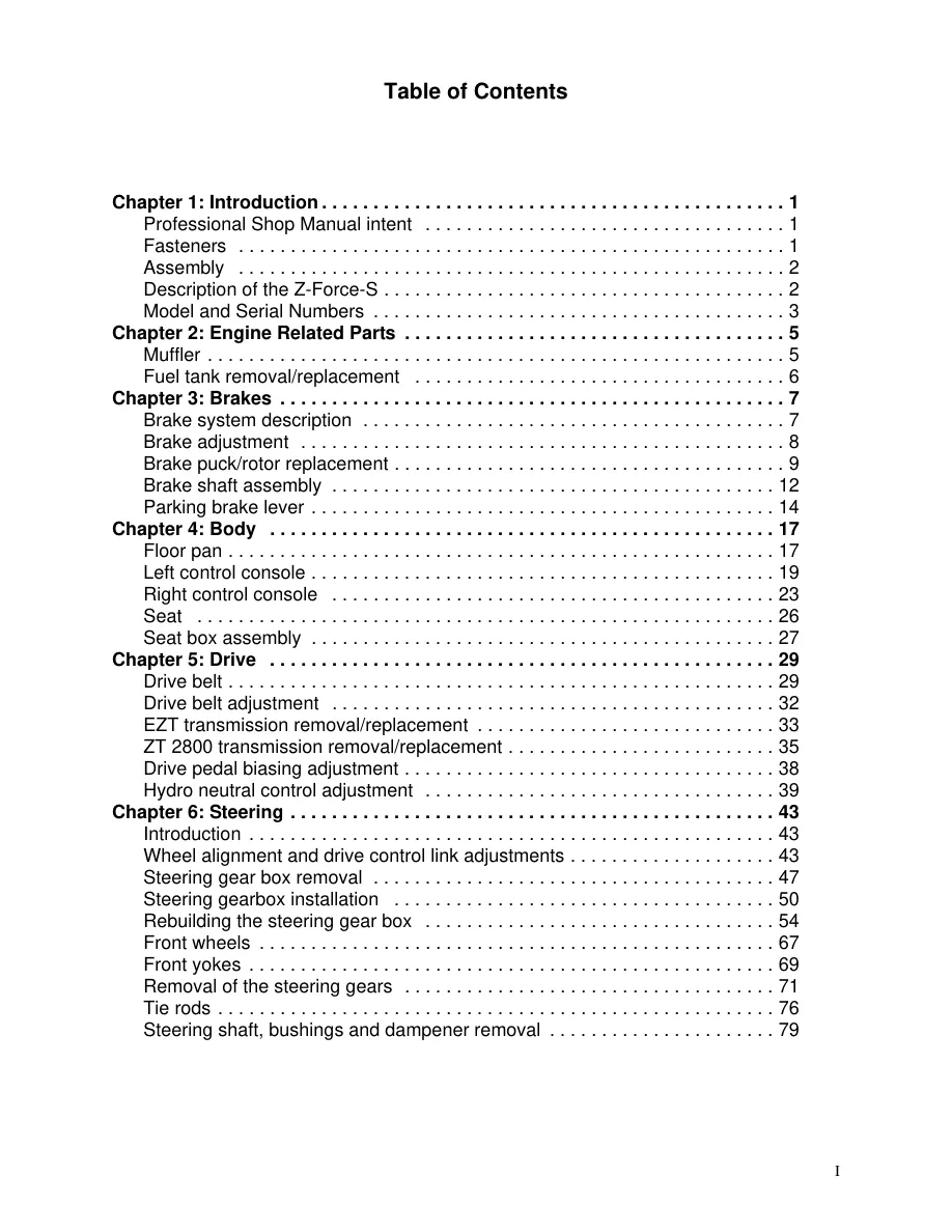Cub Cadet Z Force Zero-Turn Mower Service & Repair Manual preview page 3