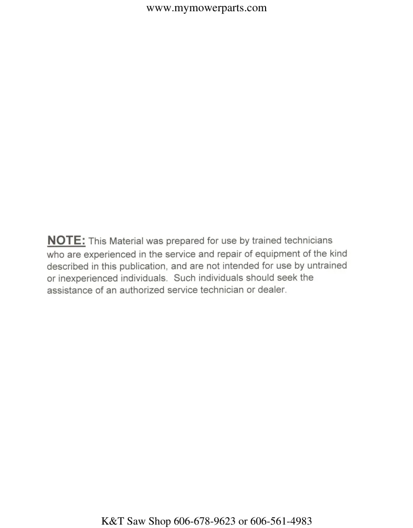 Cub Cadet Z Series Zero Turn 360 Zero-Turn Mower Service & Repair Manual preview page 3