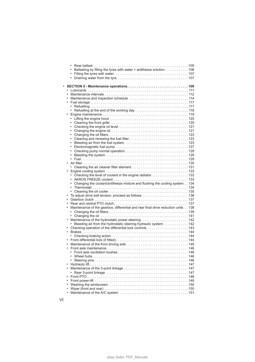 Deutz Fahr Agrokid 210 220 230 Tractor Operator's Manual preview page 6