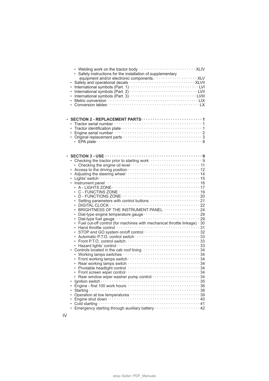 Deutz Fahr Agroplus 67 77 87 Tractor Operator's Manual preview page 4