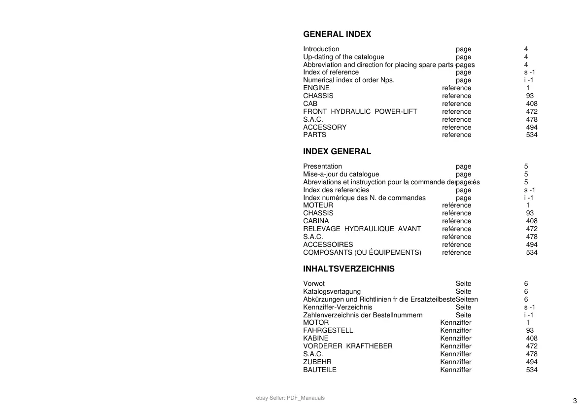 Deutz Fahr Agroplus 67 & 77 87 Tractor Parts Manual preview page 4