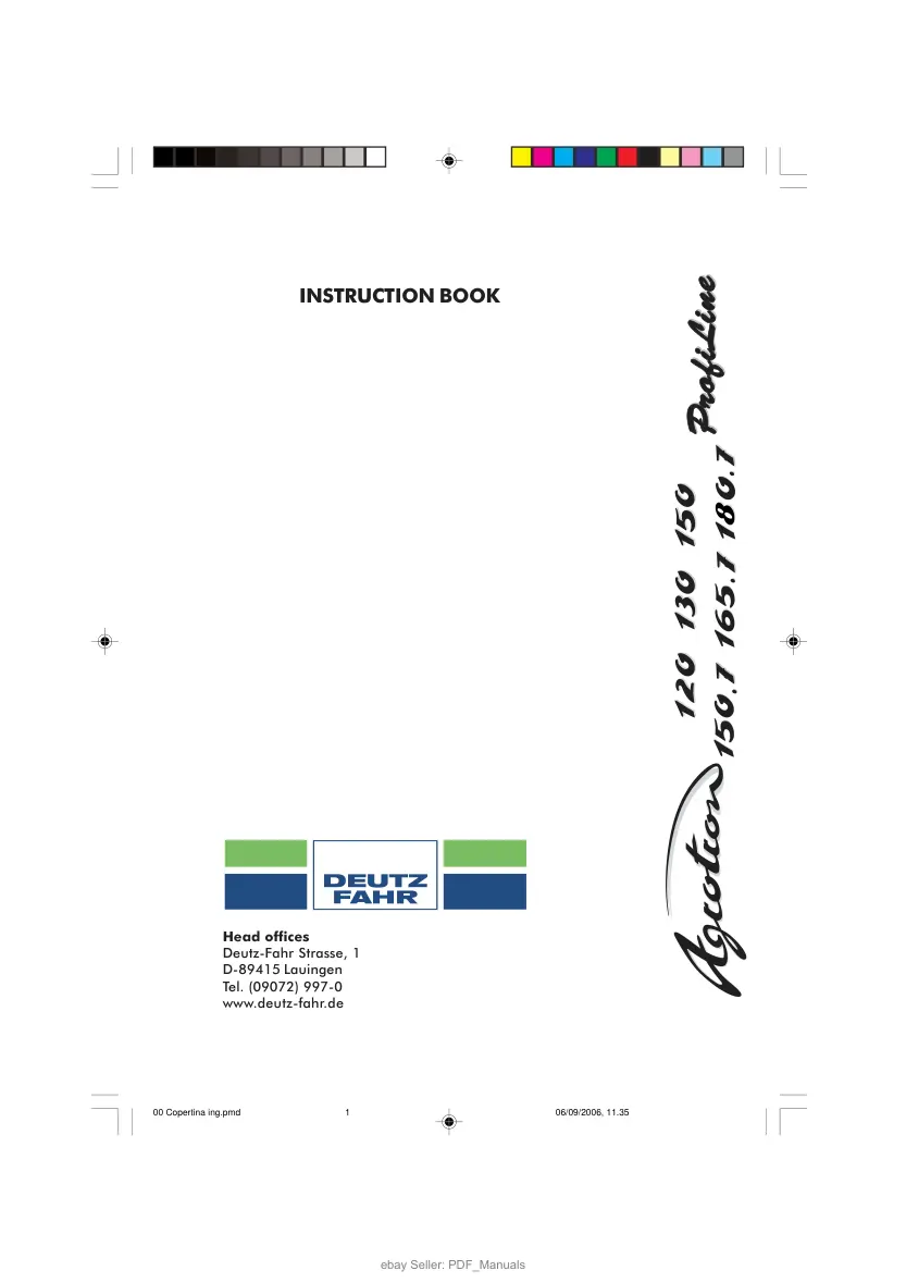 Deutz Fahr Agrotron 120 130 150 150.1 165. Tractor Operator's Manual preview page 1