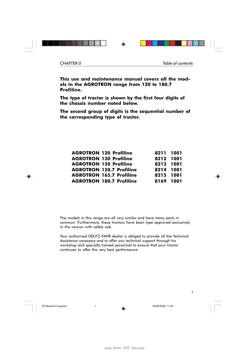 Deutz Fahr Agrotron 120 130 150 150.1 165. Tractor Operator's Manual preview page 3