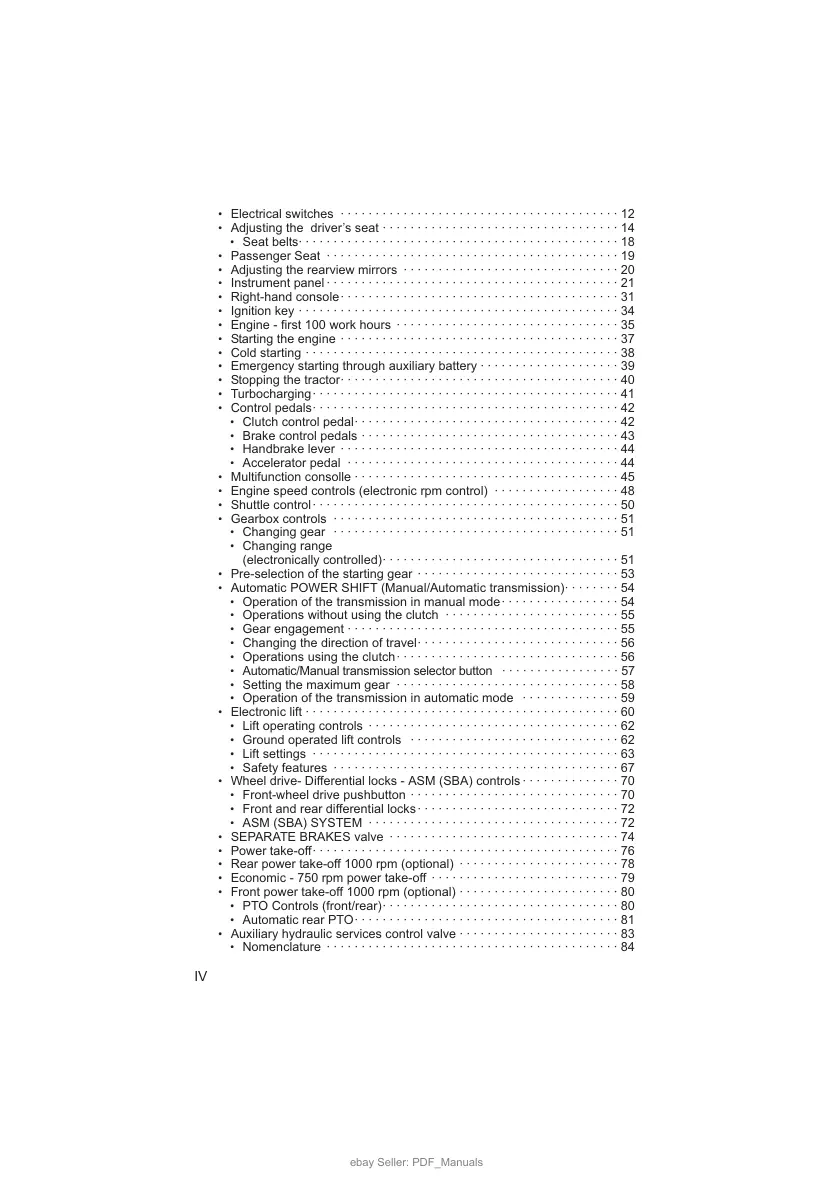 Deutz Fahr Agrotron 200 Tractor Operator's Manual preview page 4