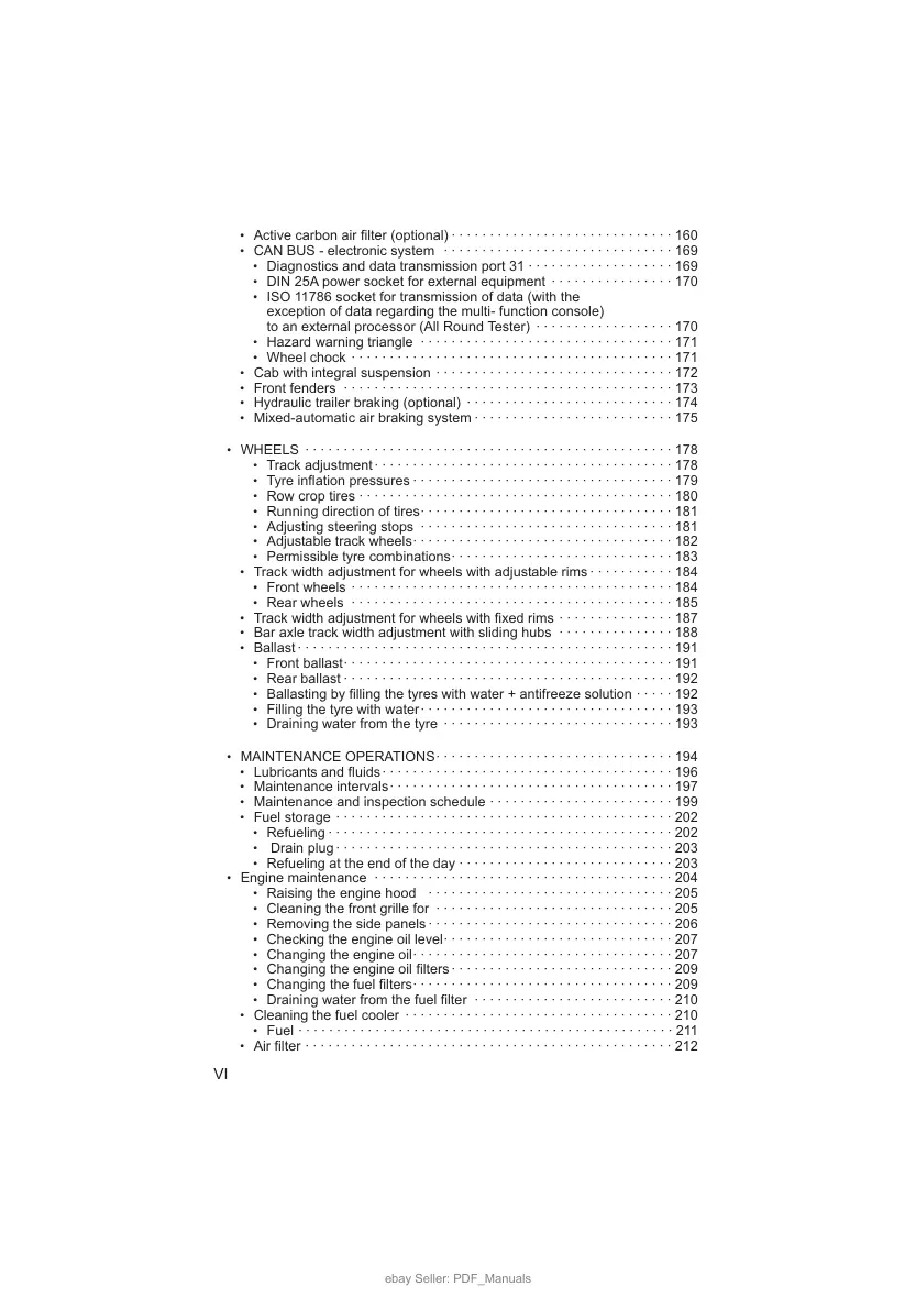 Deutz Fahr Agrotron 200 Tractor Operator's Manual preview page 6