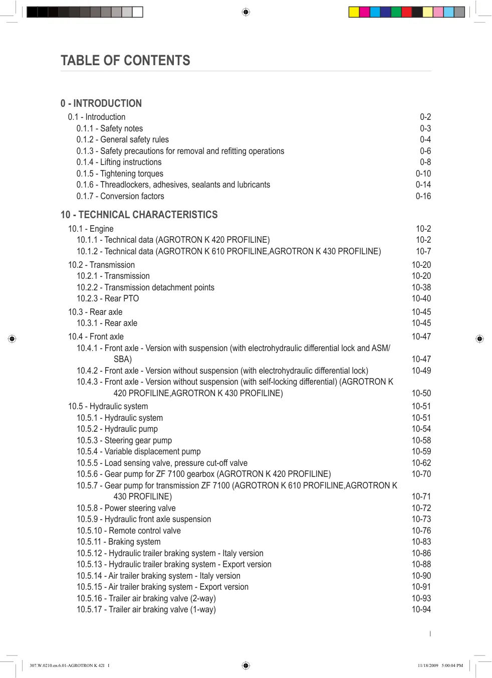 Deutz Fahr Agrotron K 420/610/430 Profiline Tractors Service & Repair Manual preview page 3