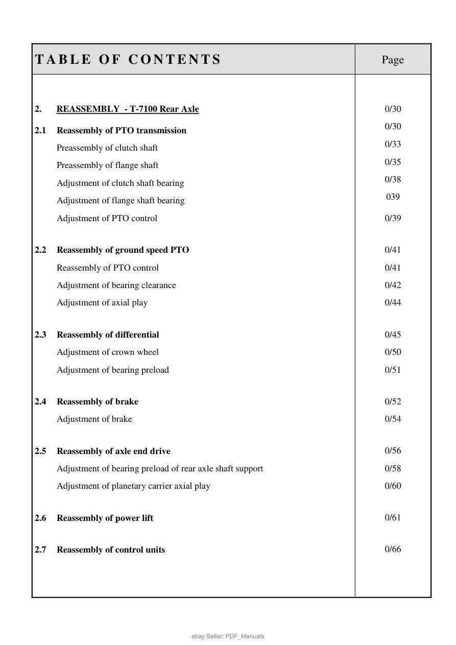 Deutz Fahr Tractor ZF Rear Axle T-7100 Service & Repair Manual preview page 4