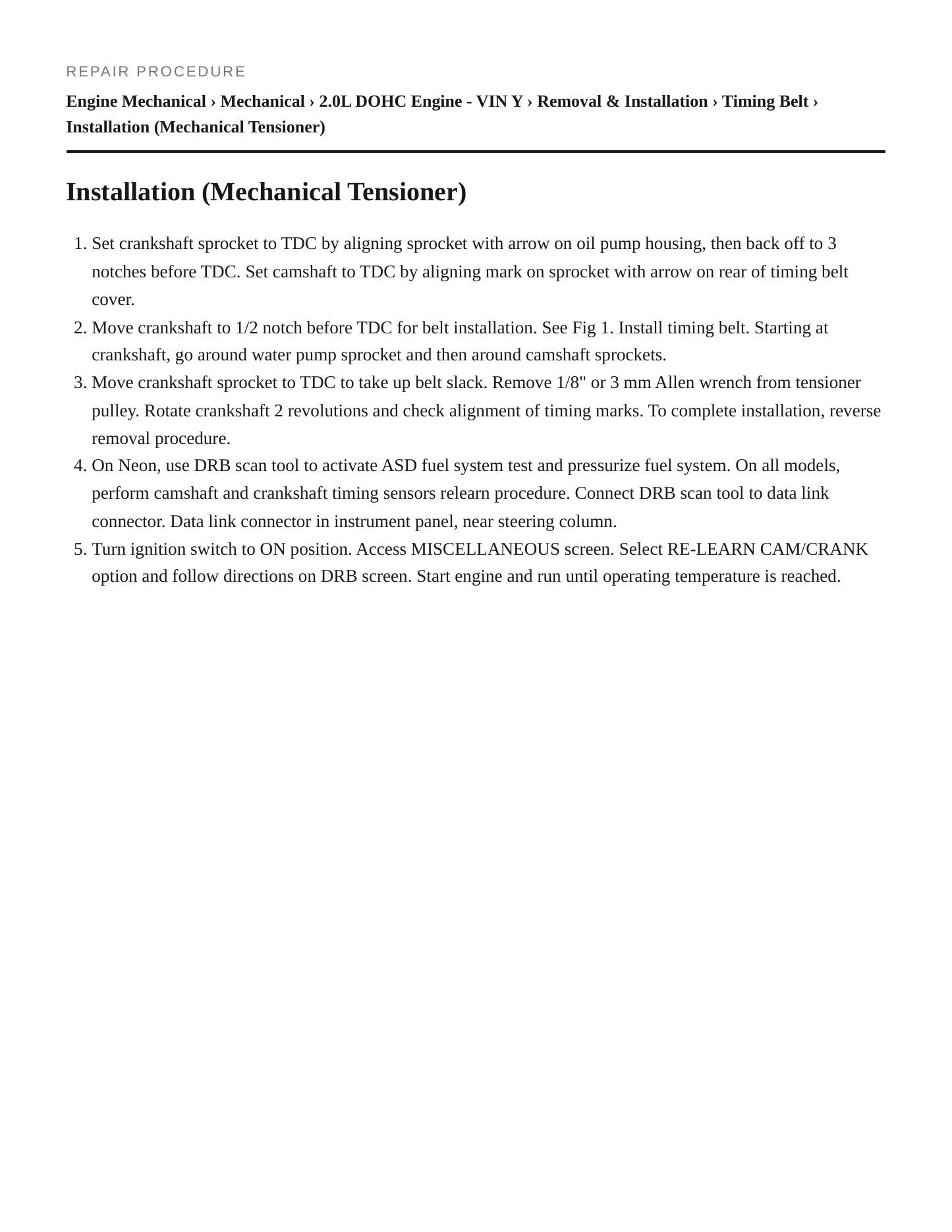 1998 Dodge Avenger Service and Repair Manual preview page 6