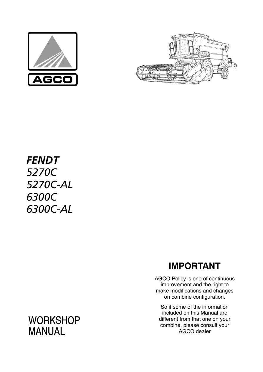 Fendt 5270C 6300C Combine Service & Repair Manual preview page 1