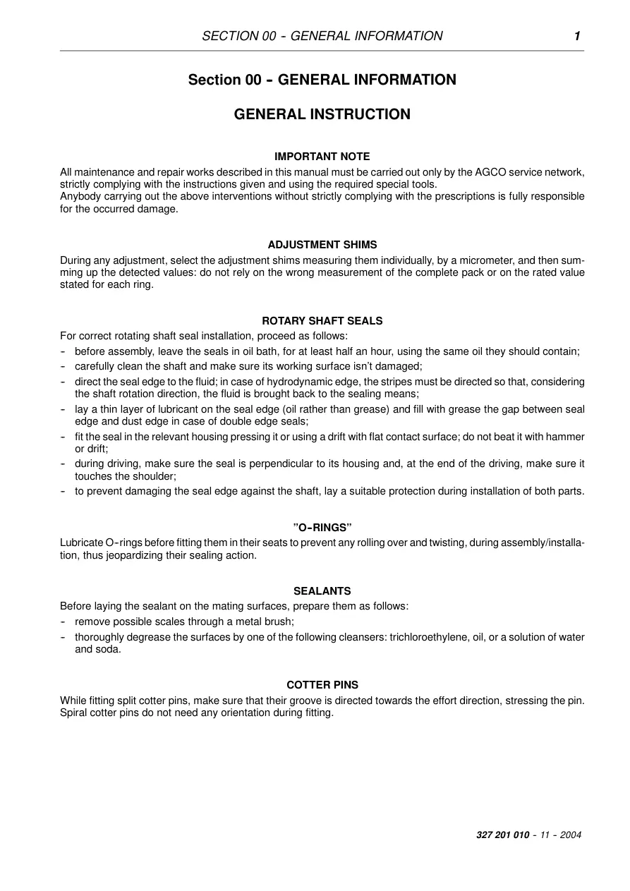 Fendt 5270C 6300C Combine Service & Repair Manual preview page 5