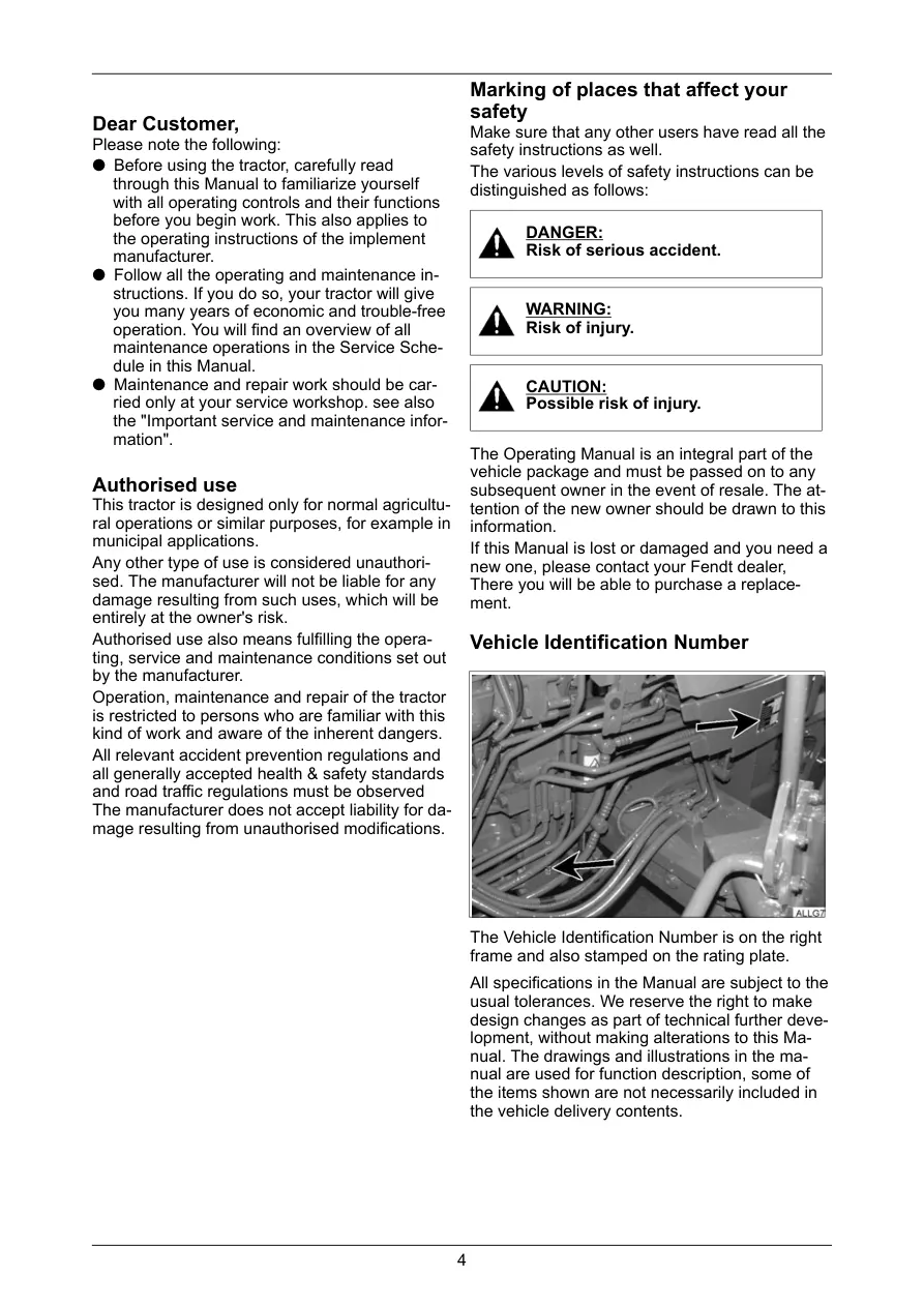 Fendt 916 920 924 926 930 Vario Operating Tractor Service & Repair Manual preview page 4
