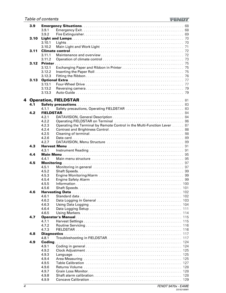 Fendt Combine 9470x AL Service & Repair Manual preview page 4