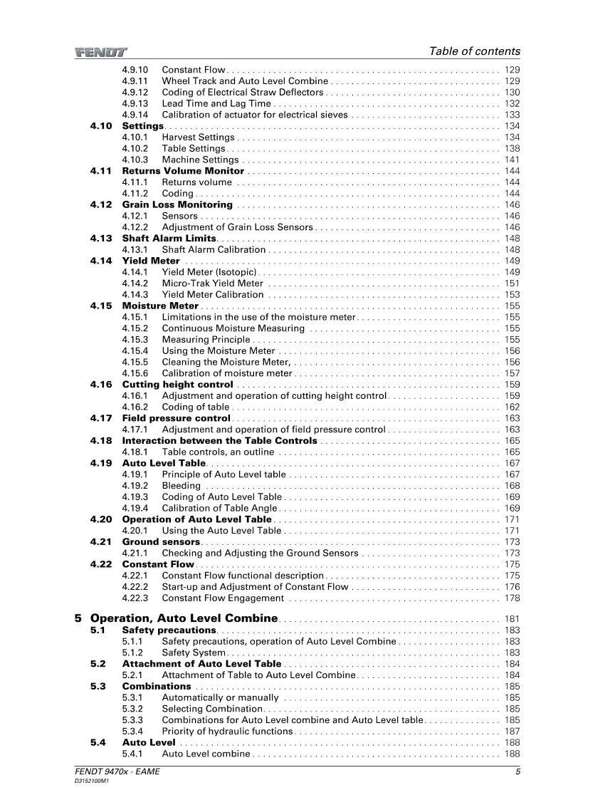 Fendt Combine 9470x AL Service & Repair Manual preview page 5