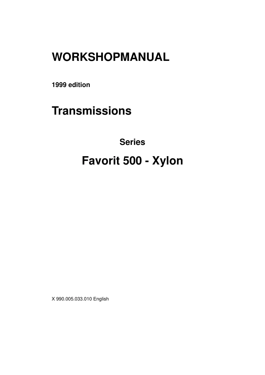 Fendt Xylon Favorit Series Tractors Transmission Service & Repair Manual preview page 1