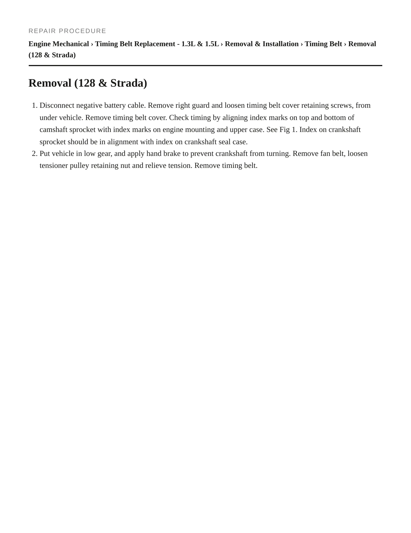 1982 Fiat Strada Service and Repair Manual preview page 3
