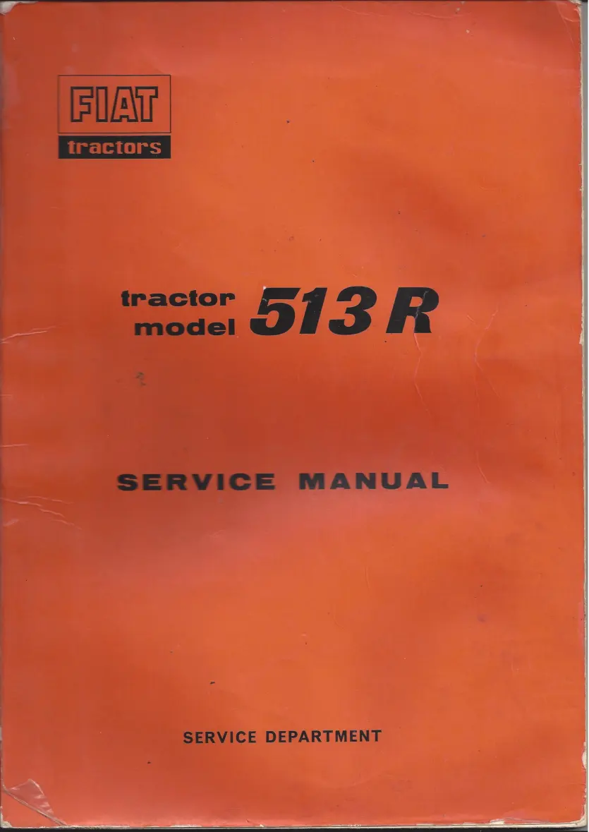 Fiat 513 R 513R Tractor Service & Repair Manual preview page 1